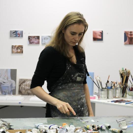 Emily Davis Adams in her art studio